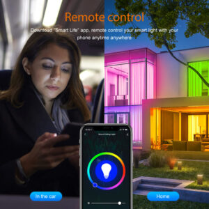 נורת LED E27 WIFI חכמה וצבעונית כולל שליטה מרחוק ותמיכה ב Google Assistant
