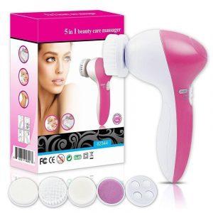 1set 5 in1 Electric Face Cleaner with brushes personal care acne Facial Massager women skin soft 5