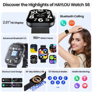שעון חכם HAYLOU Watch S6 עם שיחות Bluetooth וניטור בריאות