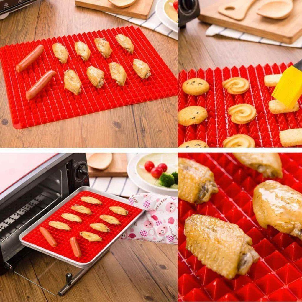 Non Stick Silicone Baking Mat Microwave Barbecue Mat Multifunctional Grilled Chicken Pizza Baking Tray High Temperature 4