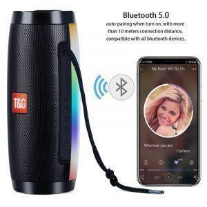 Portable Bluetooth Speaker Wireless Bass Column Waterproof Outdoor USB Speakers Support AUX TF Subwoofer LED altavoz 2