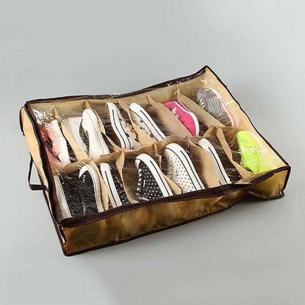 Shoe Box 12 Shoes or Slippers Bed Storage Holder Closet Organizer Home Living Room Under Case 1