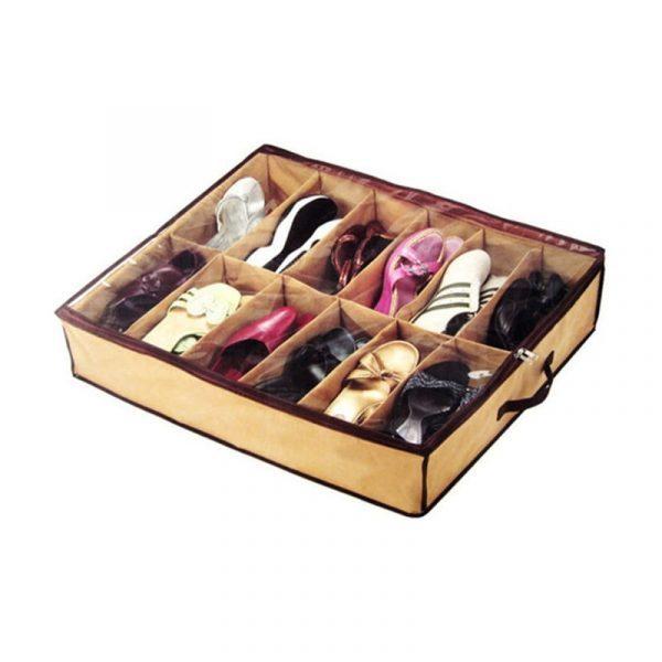 Shoe Box 12 Shoes or Slippers Bed Storage Holder Closet Organizer Home Living Room Under Case 3
