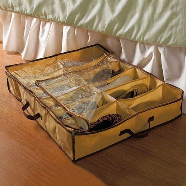 Shoe Box 12 Shoes or Slippers Bed Storage Holder Closet Organizer Home Living Room Under Case