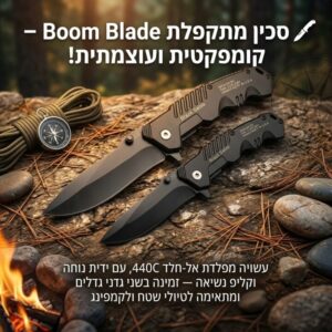 סכין מתקפלת איכותית במיוחד בשני גדלים מבית Boom Blade