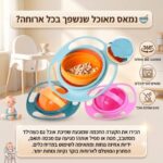 קערה מונעת שפיכת אוכל לילדים ותינוקות + מכסה תואם