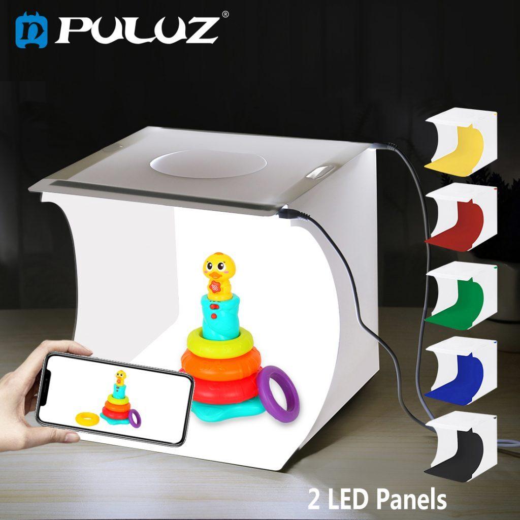 PULUZ 2LED Lightbox Light box Mini Photo Studio Box 1100LM Photography Box Light Studio Shooting Tent