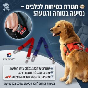 חגורת בטיחות לכלבים ברכב