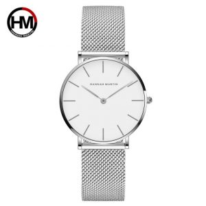 Japan Quartz Movement High Quality 36mm hannah Martin Women Stainless Steel Mesh Rose Gold Waterproof Ladies 2