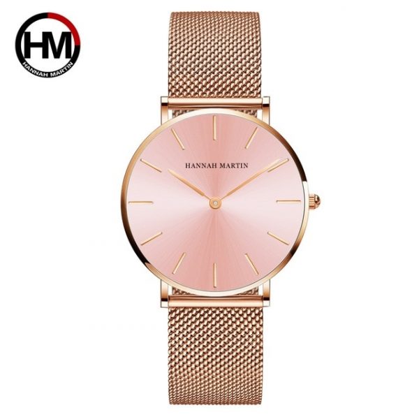 Japan Quartz Movement High Quality 36mm hannah Martin Women Stainless Steel Mesh Rose Gold Waterproof Ladies 8.jpg 640x640 8