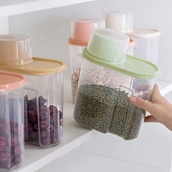 1 9 2 5L Cereal Dispenser With Lid Storage Box Plastic Rice Container Food Sealed Jar 1