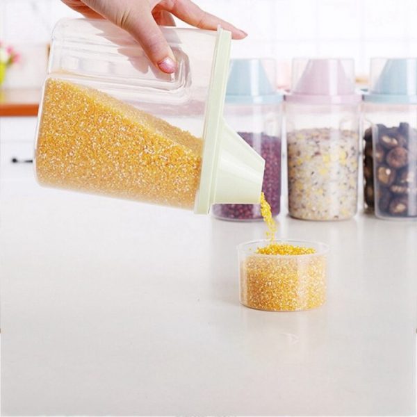 1 9 2 5L Cereal Dispenser With Lid Storage Box Plastic Rice Container Food Sealed Jar 4