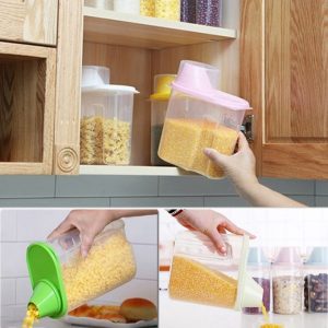 1 9 2 5L Cereal Dispenser With Lid Storage Box Plastic Rice Container Food Sealed Jar 5