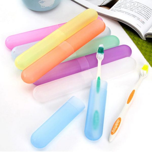 1pc Storage Box Organizer Plastic Toothbrush Case Portable Travel Walking Camping Box Random Color Toothbrush Box 1