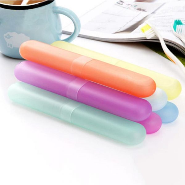 1pc Storage Box Organizer Plastic Toothbrush Case Portable Travel Walking Camping Box Random Color Toothbrush Box 4