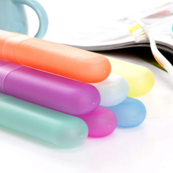 1pc Storage Box Organizer Plastic Toothbrush Case Portable Travel Walking Camping Box Random Color Toothbrush Box 5