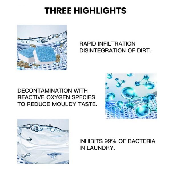 5 10 20PCS Washing Machine Mini Cleaner Tablets Washer Cleaning Descaling Detergent Effervescent Tablet Cleaning Products 2