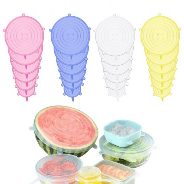 6 12Pcs Silicone Stretch Lids Kitchen Tools Accessories Reusable Food Wrap Sealed Cover Keep Fresh Stretchy 1