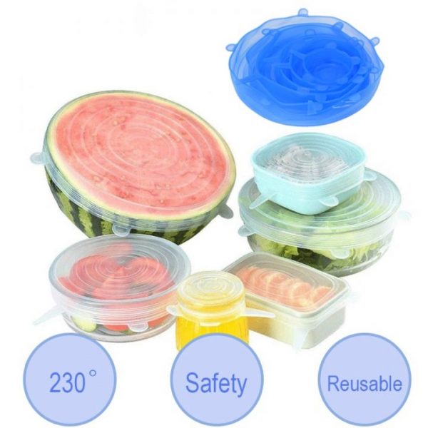 6 12Pcs Silicone Stretch Lids Kitchen Tools Accessories Reusable Food Wrap Sealed Cover Keep Fresh Stretchy 2