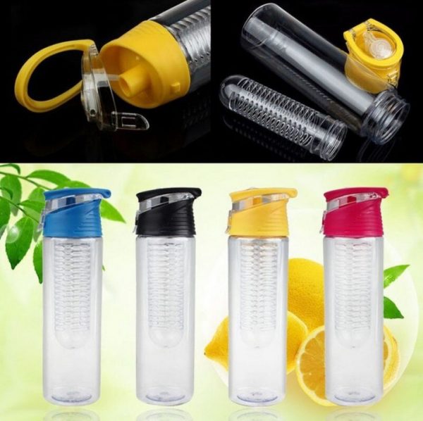 800 ML Fruit Infusing Infuser Water Bottle Travel Outdoor Portable Sports Lemon Juice Bottle Flip Lid 5