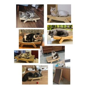 Cat Scratcher Lounge Bed Wooden Frame Cat Claw Pads Scratching Board Anti scratch Toys Scraper For 5