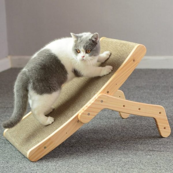 Cat Scratcher Lounge Bed Wooden Frame Cat Claw Pads Scratching Board Anti scratch Toys Scraper For