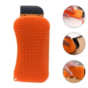 Kitchen Cleaning Tool Sponge Brush Silicone Dish Bowl Cleaning Brush Washing Pan Dish Bowl Sponge Scraper 2