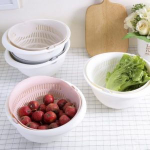 Kitchen Supplies Kitchen Double Drain Basket Fruit Vegetable Washing Strainer Collapsible Drainer Kitchen Gadgets AndAccessories 4