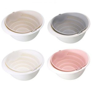 Kitchen Supplies Kitchen Double Drain Basket Fruit Vegetable Washing Strainer Collapsible Drainer Kitchen Gadgets AndAccessories 5