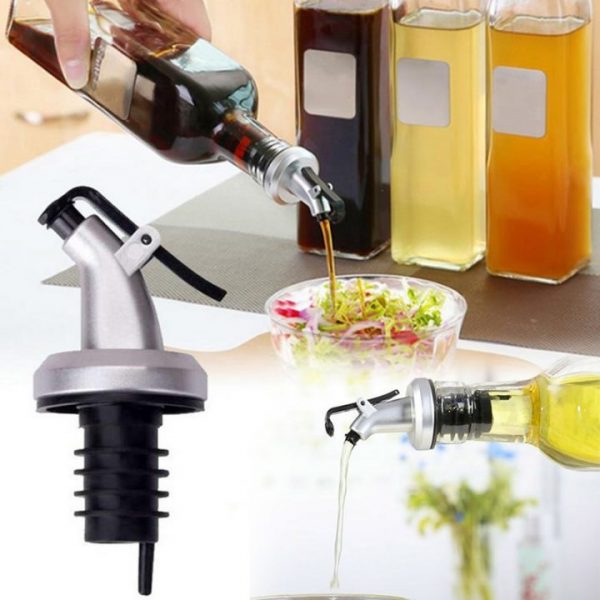 Oil Bottle Stopper Rubber Lock Plug Seal Leak proof Food Grade Plastic Nozzle Sprayer Liquor Dispenser 3