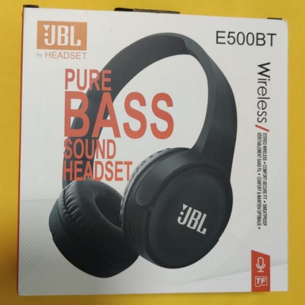 Original JBL E500BT Wireless Headphone Deep Bass Sound Sports Game Headset with Mic Noise Canceling Foldable 5