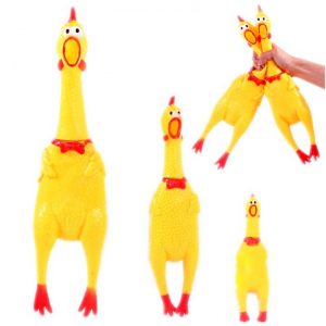Pet dog toy screaming chicken screaming chicken dog molars yellow rubber chicken dog chew toy durable 1