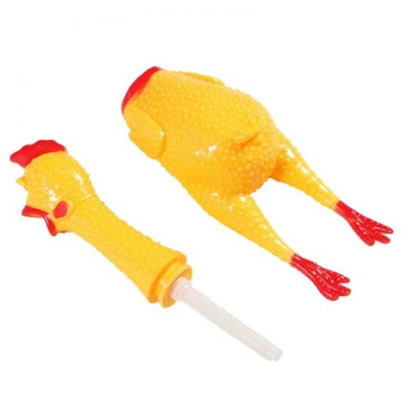 Pet dog toy screaming chicken screaming chicken dog molars yellow rubber chicken dog chew toy durable 2