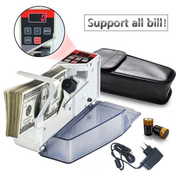 Portable Money Counter for Currency Note Bill Cash Banknote Ticket Counter Mini Counting Machines Financial Equipment