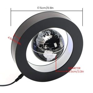 Round LED World Globe Magnetic Floating Globe Geography Levitating Rotating Night Lamp World Map School Office 4