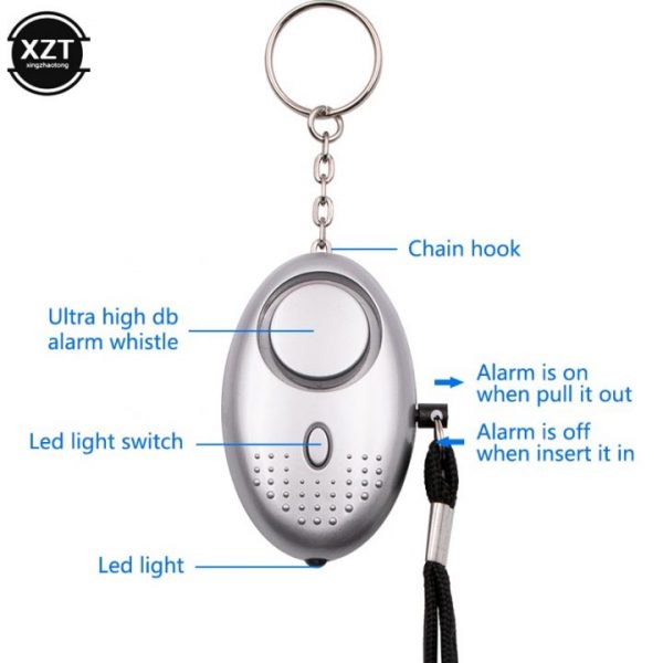 Self Defense Alarm 120dB Security Protect Alert Scream Loud Emergency Alarm Keychain Personal Safety For Women 1
