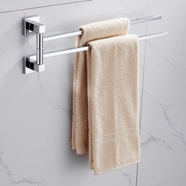 Stainless Steel 2 4 Swivel Towel Bars Hanger Bathrobe Towel Rack Holder Wall Mounted Rotatable Bathroom 1