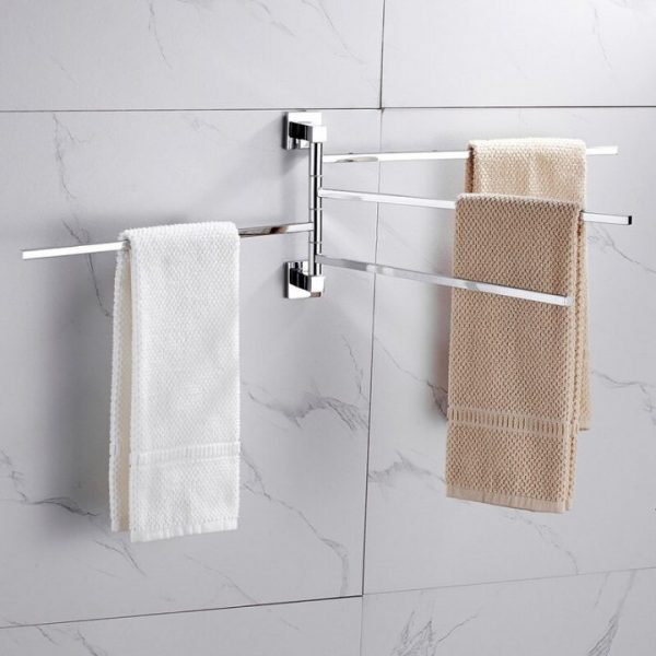 Stainless Steel 2 4 Swivel Towel Bars Hanger Bathrobe Towel Rack Holder Wall Mounted Rotatable Bathroom 2