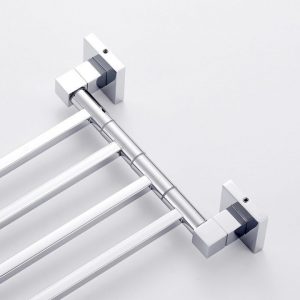 Stainless Steel 2 4 Swivel Towel Bars Hanger Bathrobe Towel Rack Holder Wall Mounted Rotatable Bathroom 3