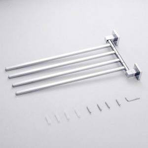 Stainless Steel 2 4 Swivel Towel Bars Hanger Bathrobe Towel Rack Holder Wall Mounted Rotatable Bathroom 5