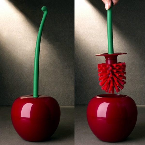 Toilet brush New Lovely Cherry Shape Lavatory Brush Toilet Brush Holder Set Toilet Borstel Cepillo Wc