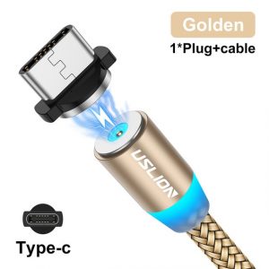 USLION Magnetic USB Cable For iPhone 12 11 Xiaomi Samsung Type C Cable LED Fast Charging 15.jpg 640x640 15