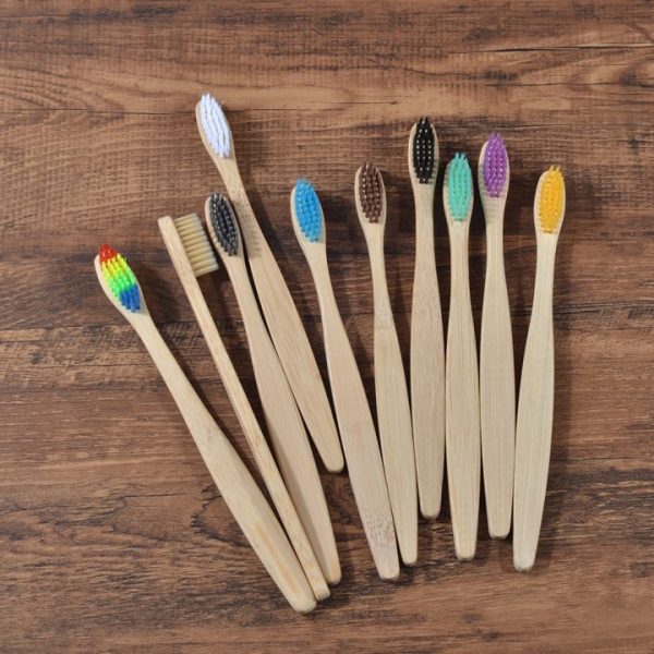 10PCS Colorful Toothbrush Natural Bamboo Tooth Brush Set Soft Bristle Charcoal Teeth Eco Bamboo Toothbrushes Dental 1