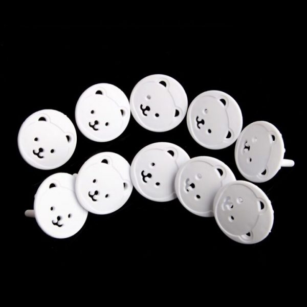 10pcs Bear EU Power Socket Electrical Outlet Baby Kids Child Safety Guard Protection Anti Electric Shock 3