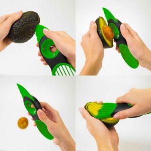 New Kitchen 3 In 1 Fruit Vegetable Tools Avocado Slicer Pitter Splitter Slices Kitchen Accessories Cooking 4