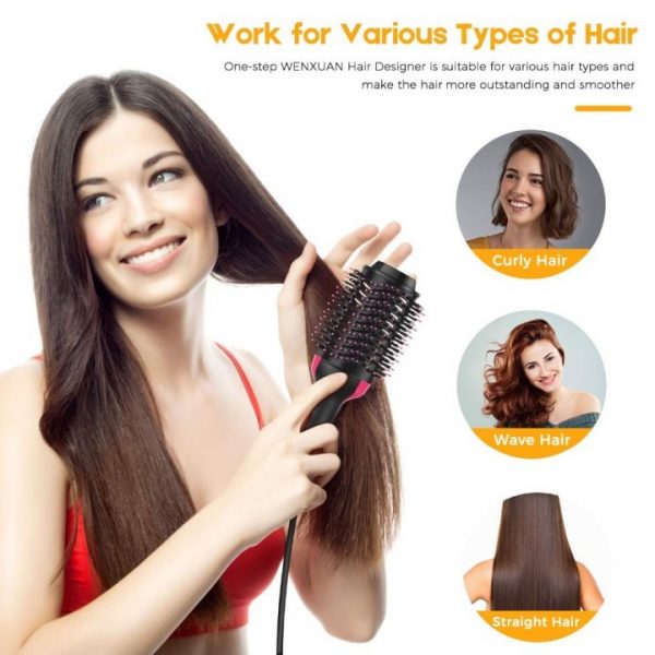 One Step Hair Dryer Volumizer Salon Hot Air Paddle Styling Brush Negative Ion Generator Hair Straightener 1