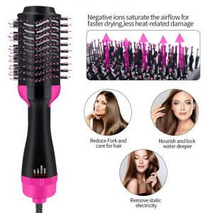 One Step Hair Dryer Volumizer Salon Hot Air Paddle Styling Brush Negative Ion Generator Hair Straightener 4