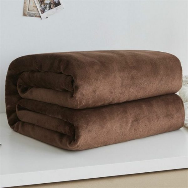 Soft Warm Coral Fleece Flannel Blankets For Beds Faux Fur Mink Throw Solid Color Sofa Cover 1