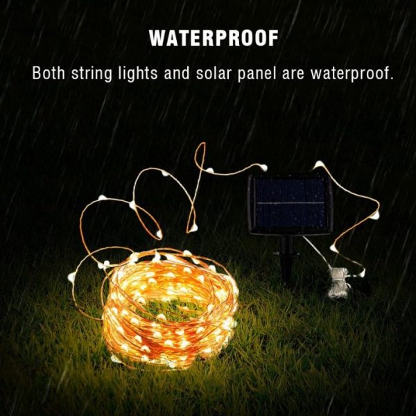 Solar String Fairy Lights 12m 100LED 5M 50 LED Waterproof Outdoor Garland Solar Power Lamp Christmas 2