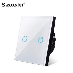 Szaoju EU Touch Switch LED Crystal Glass Panel Wall Lamp Light Switch 1 2 3 Gang 2